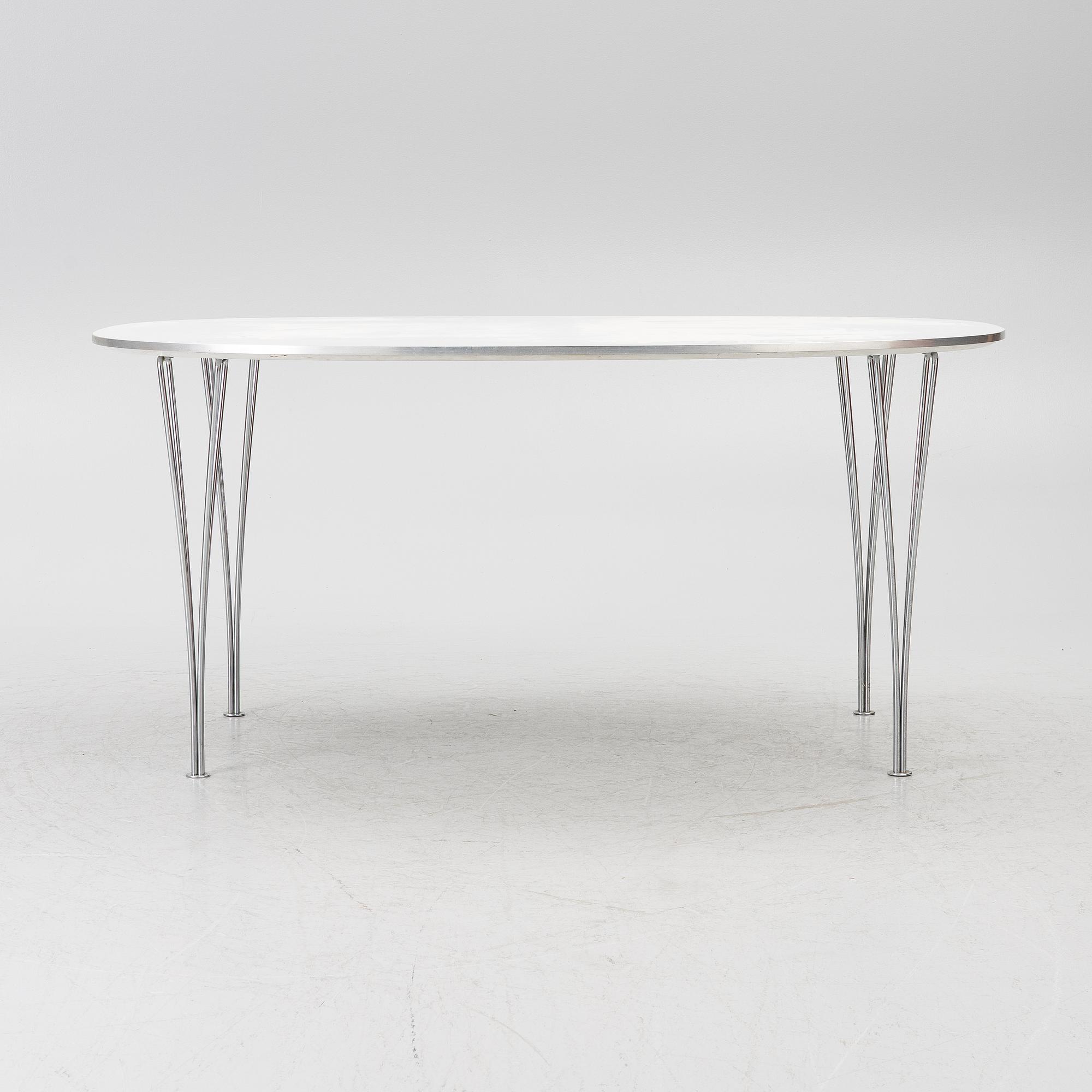 Bruno Mathsson & Piet Hein, dining table, “Superellips”, Fritz Hansen, Denmark, 1988.
