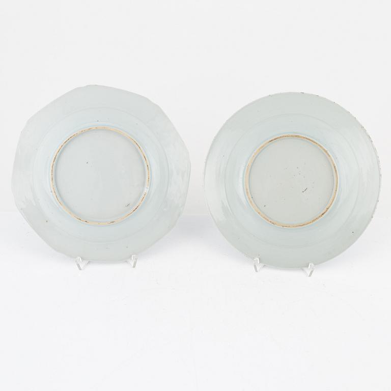 Tallrikar, 12 st, porslin, Kina, (Qianlong 1736-95).