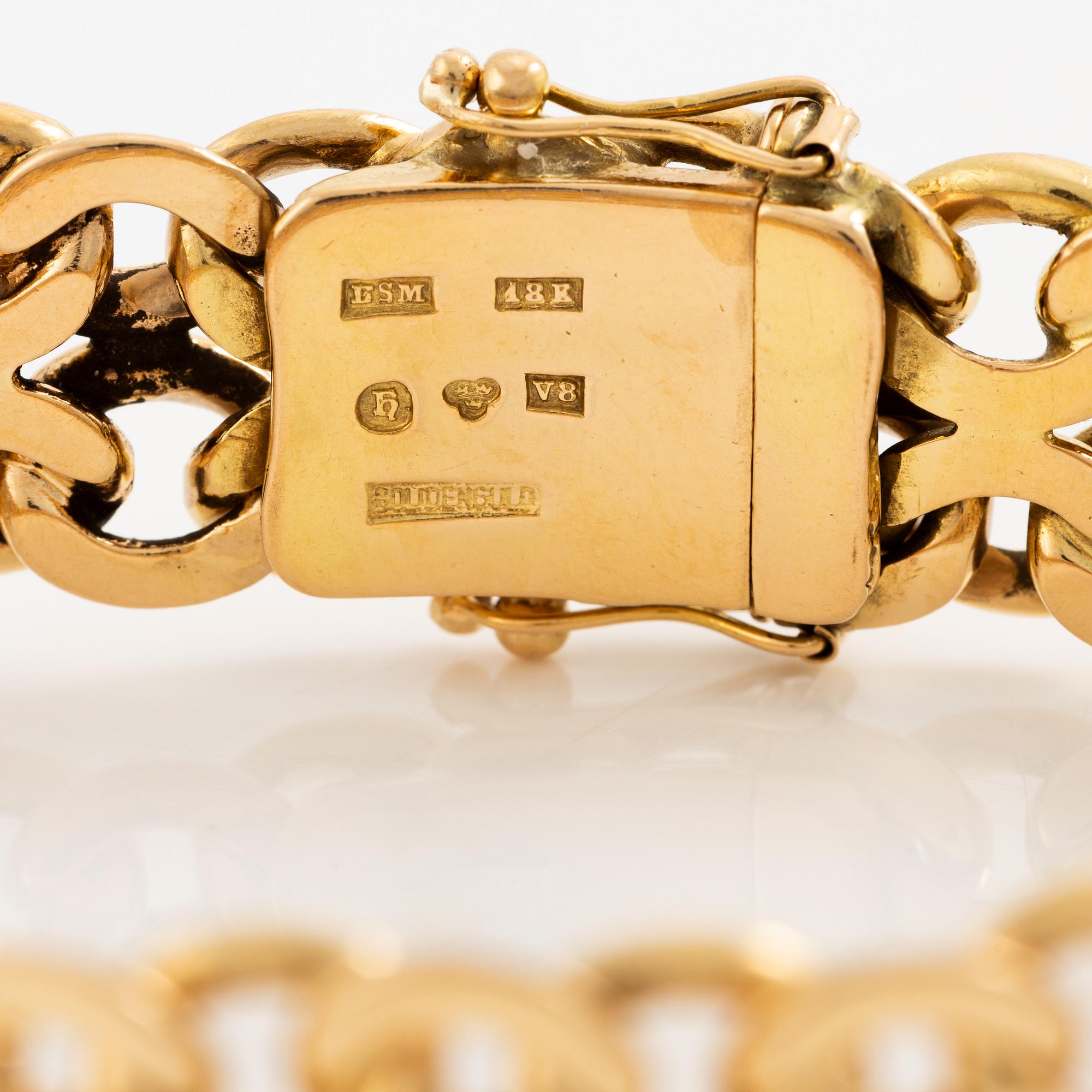 Armband 18K guld, X-länk.