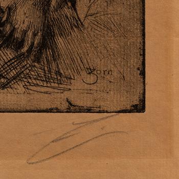ANDERS ZORN, etsning, 1882,  enda état, signerad med blyerts.