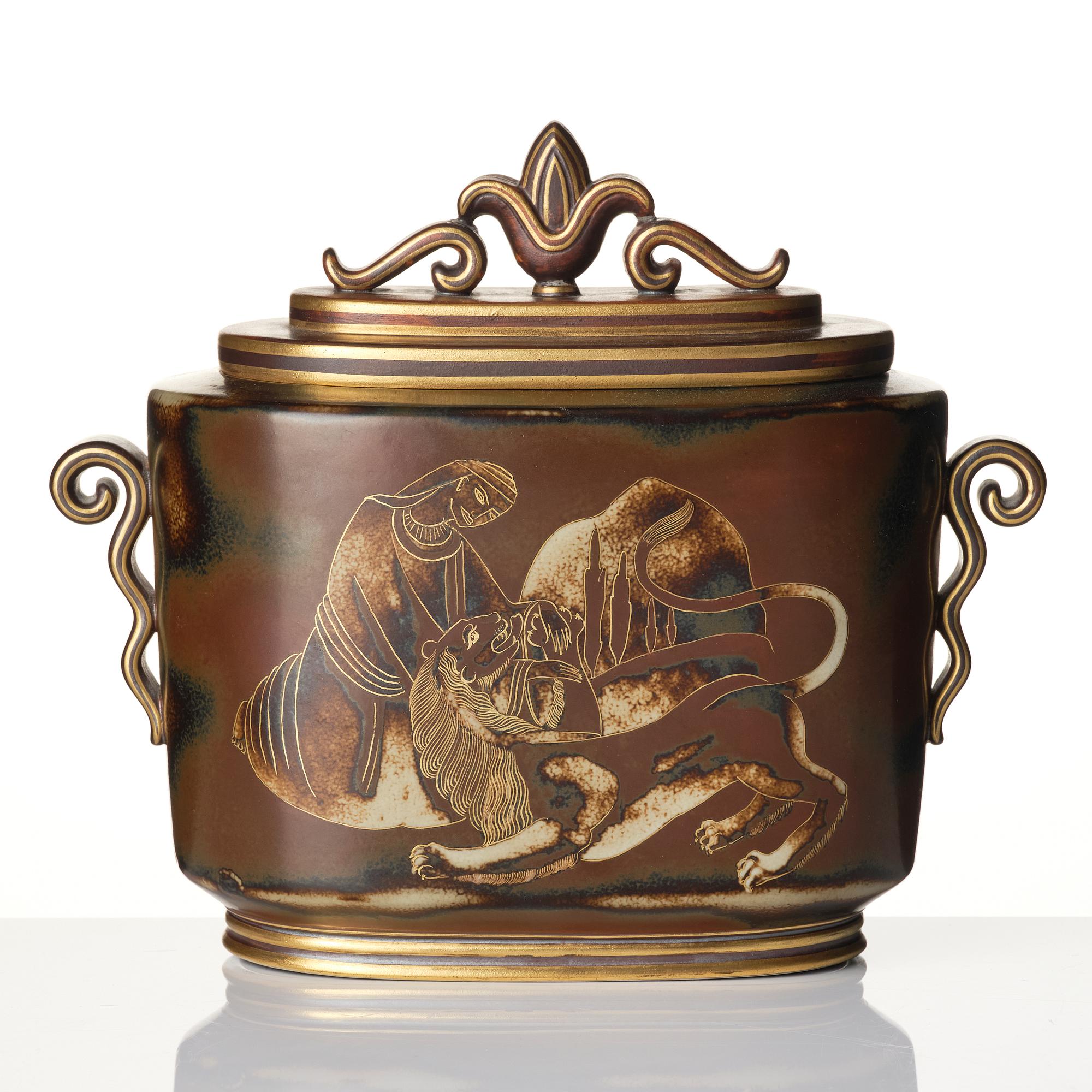 Gunnar Nylund, An urn, 'Flambé', ALP Lidköping mid-20th century.