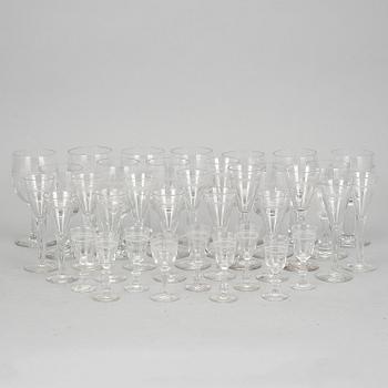 SERVISGLAS, 35 delar, med s k Rydbergsbård.