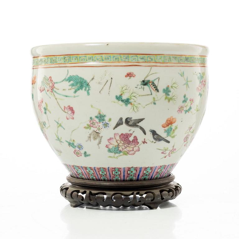 Ytterfoder/fiskbassäng, porslin, Kina, sen Qingdynasti.