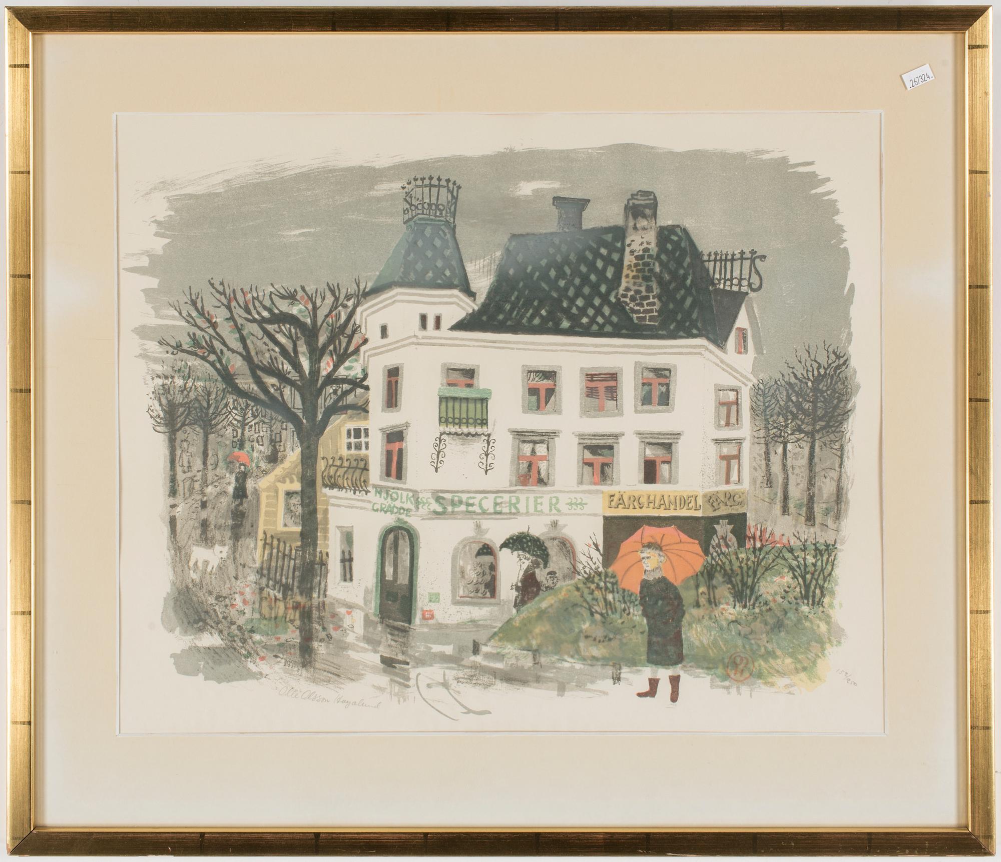 OLLE OLSSON-HAGALUND, a colour lithograph, signed and numbered 152/250.