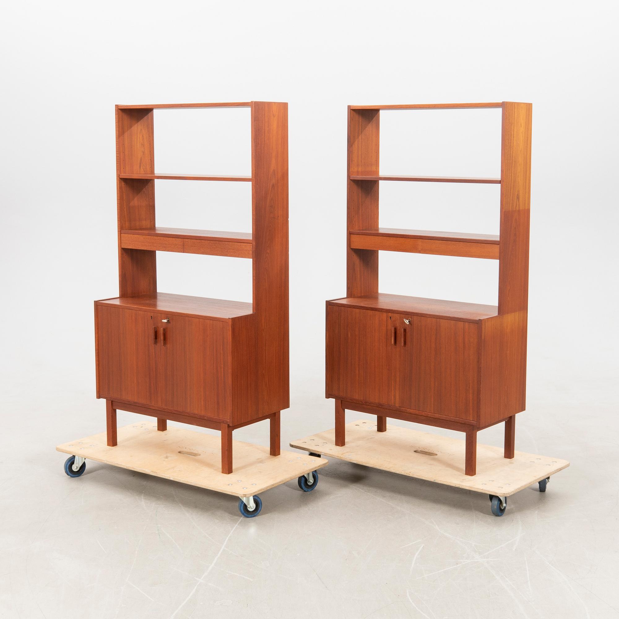Bookcases a pair of Breox furniture 1960s.
