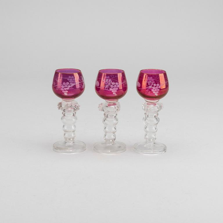 GLASSERVIS, 14 dlr, Trelleborgs glasbruk. 1900-talets första hälft/mitt.
