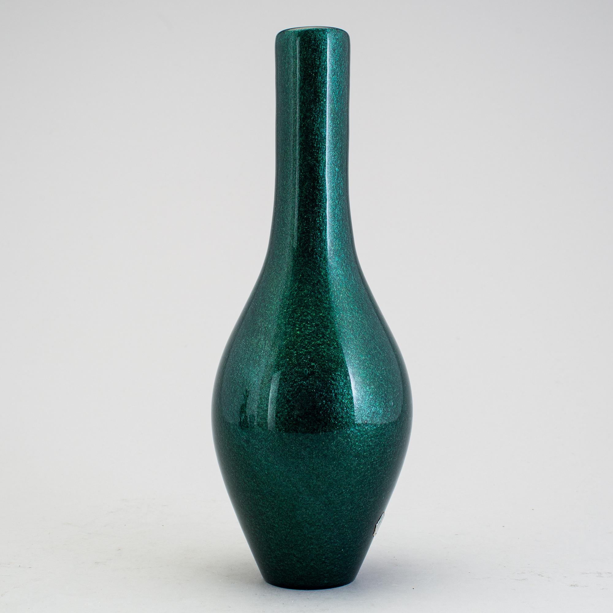 A green Galliano Ferro Murano glass vase.