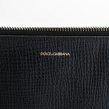 Dolce & Gabbana, A canvas briefcase and a leather pouch/clutch.
