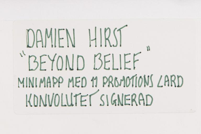 Damien Hirst, "Beyond Belief", 11 st promotionskort i en signerad mapp.