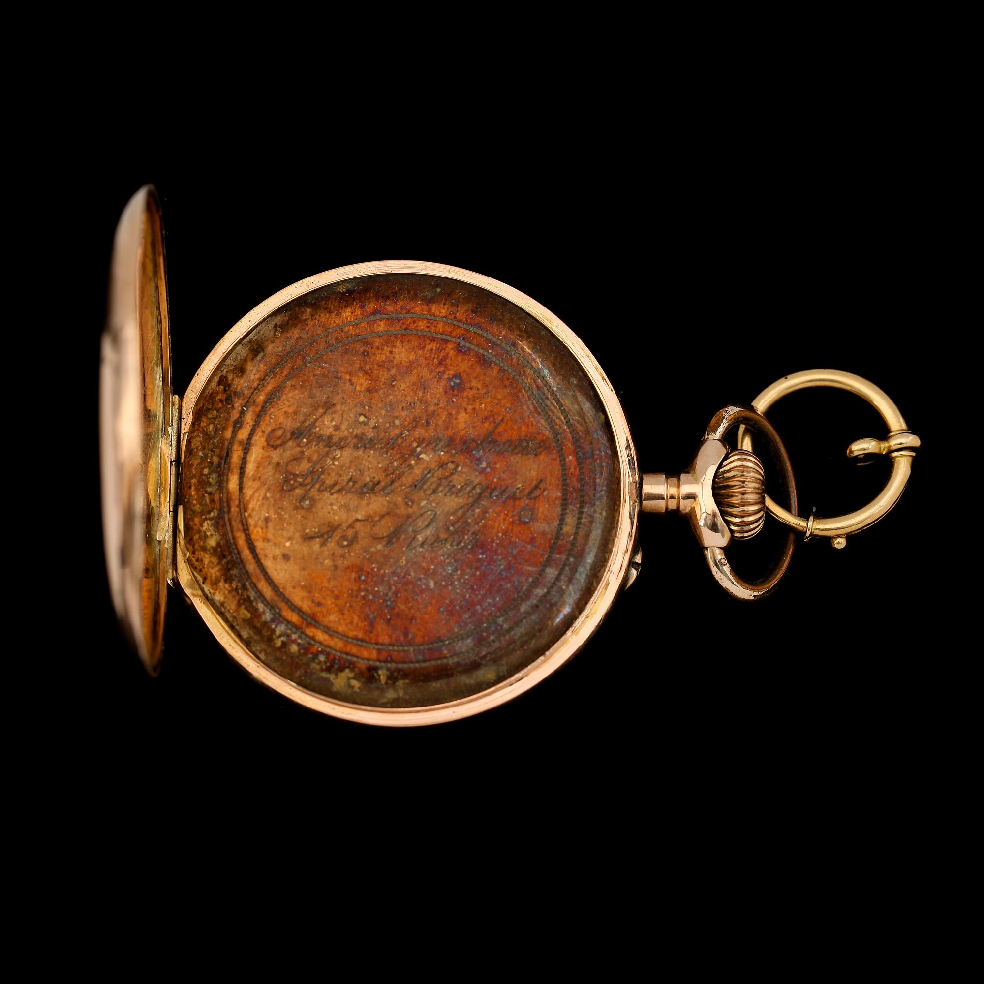FICKUR, 14K guld, 1900-talets första hälft. Total vikt med urverk ca 80 gram.