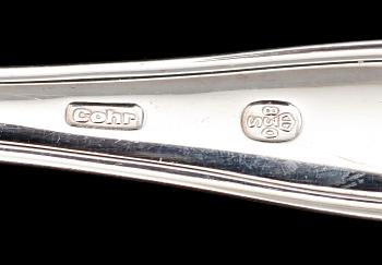 BESTICKUPPSÄTTNING, 17 del, silver, sachsisk modell. Tot vikt inkl rostfria knivblad ca 793 g.