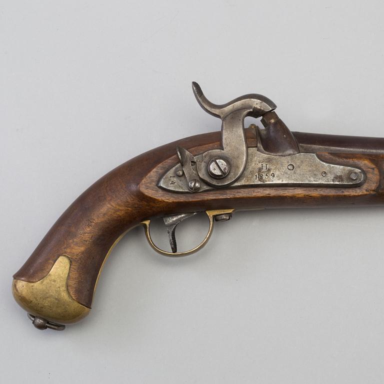 A Swedish percussion pistol 1854 Navy pattern.