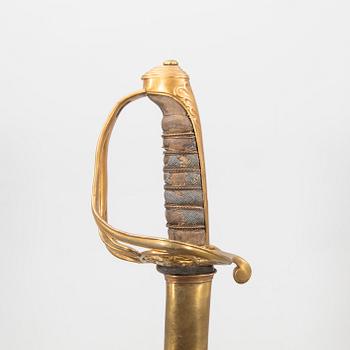 A British officer's sabre 1822 pattern with scabbard.