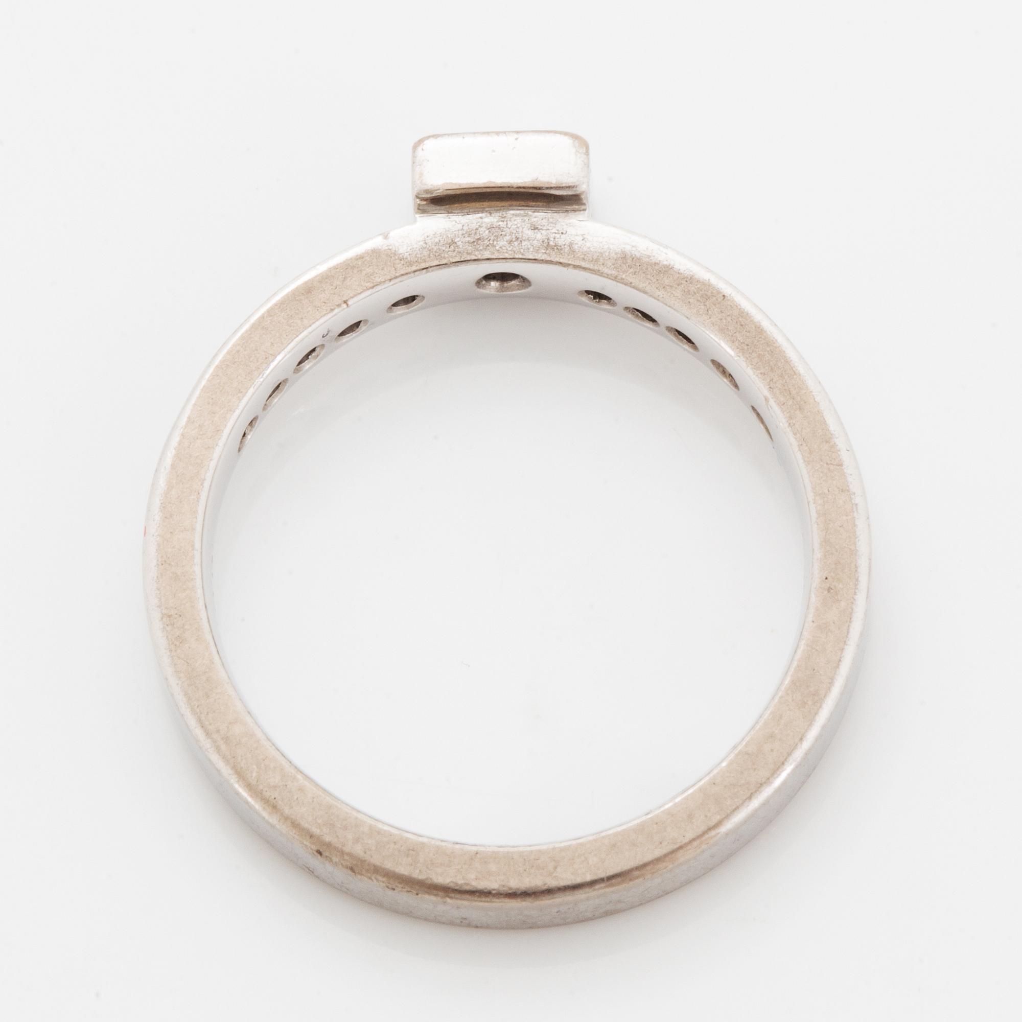 Princess-cut diamond ring.