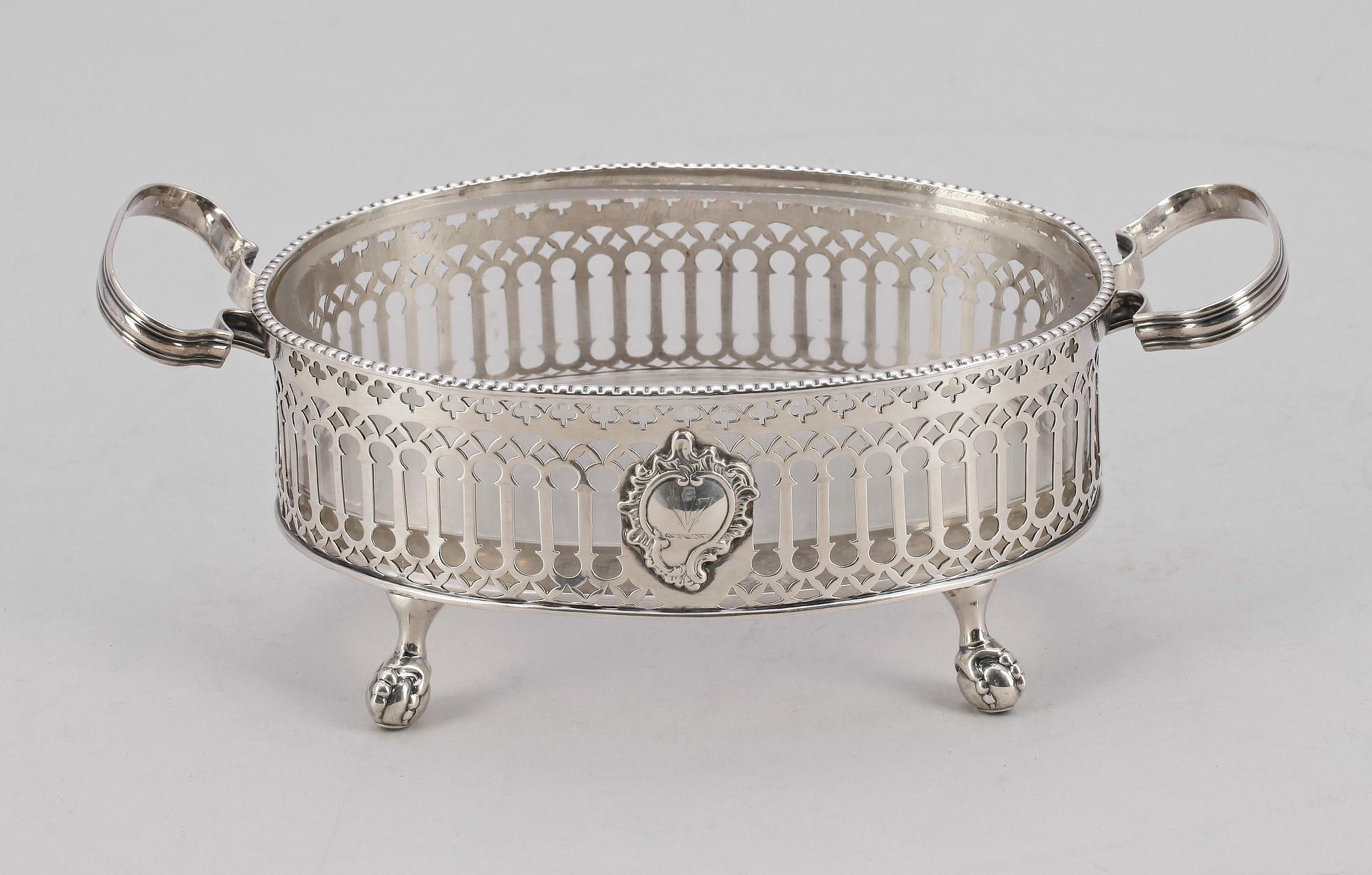 SKÅL, silver samt glas, Sheffield, England, Fenton Creswick & Co, 1775-76. Vikt ca 332 g.