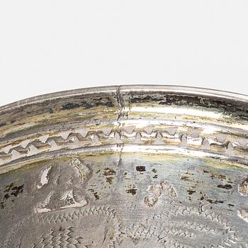 Two Swedish silver beakers, 18th century.