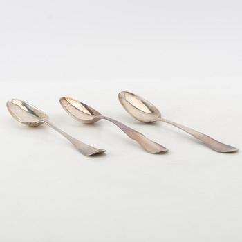 Skedar, 11 st, silver, 1769-1934, Sverige.