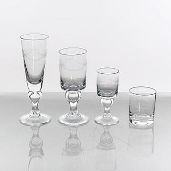 Glasservis, 48 delar, "Antik", Reijmyre glasbruk.