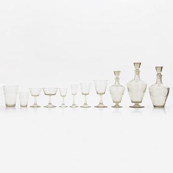A 102-piece 'Margareta' glass service, Eda glasbruk, 1943-53.