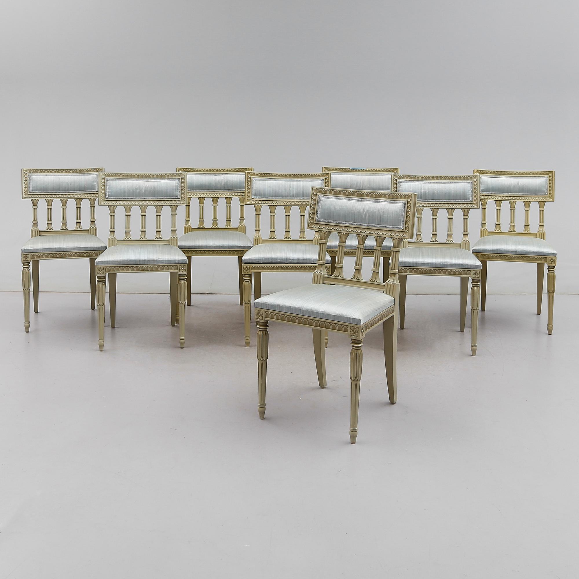 STOLAR, 8 st, gustaviansk stil, 1900-talets andra hälft.