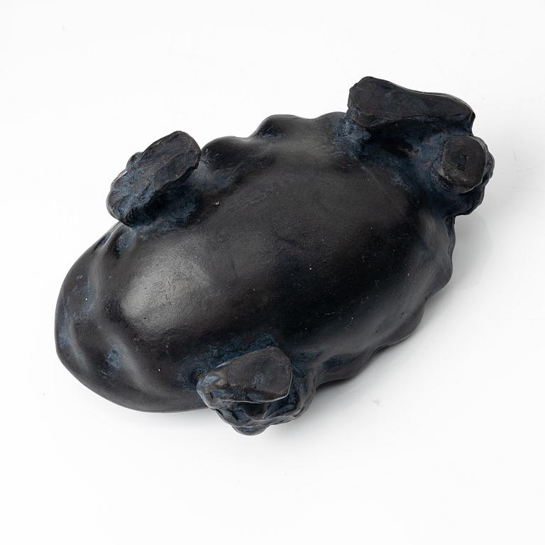 A dark yixing three legged toad 'Jin Chan' water sprinkler, China, 1980s.