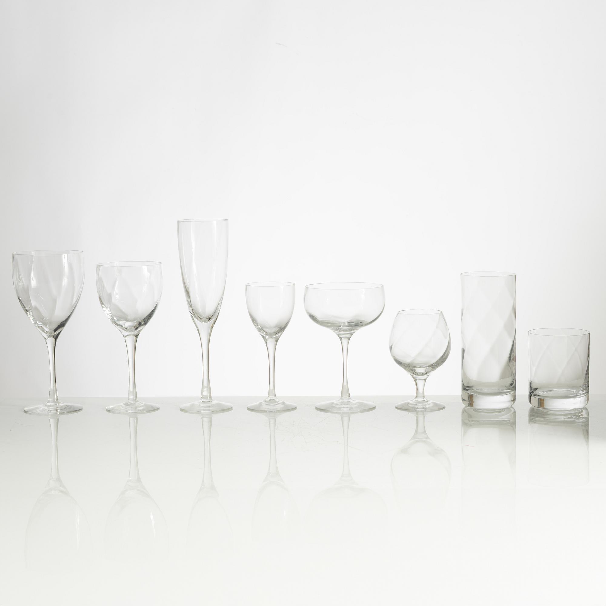 Bertil Vallien, an 82-piece 'Chateau' glass service, Kosta Boda.