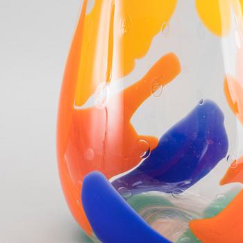 A HUGE BERIT JOHANSSON GLASS VASE, "Glowing fields", Pauly & Cia, Murano, signed and numbered 001/99.