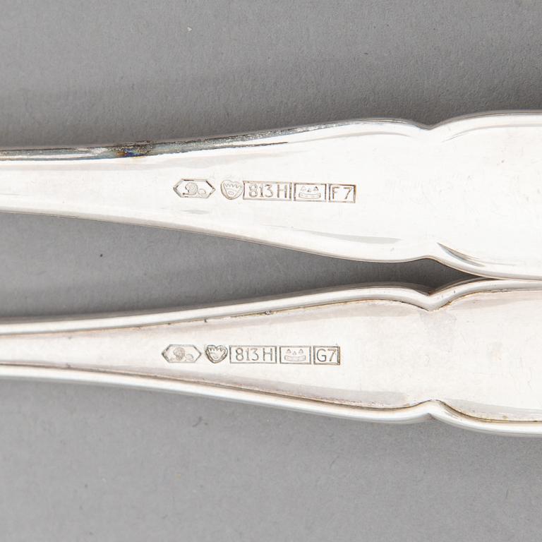 A 48-piece set of 'Chippendale' silver cutlery, Hämeenlinna, Finland 1959-60.