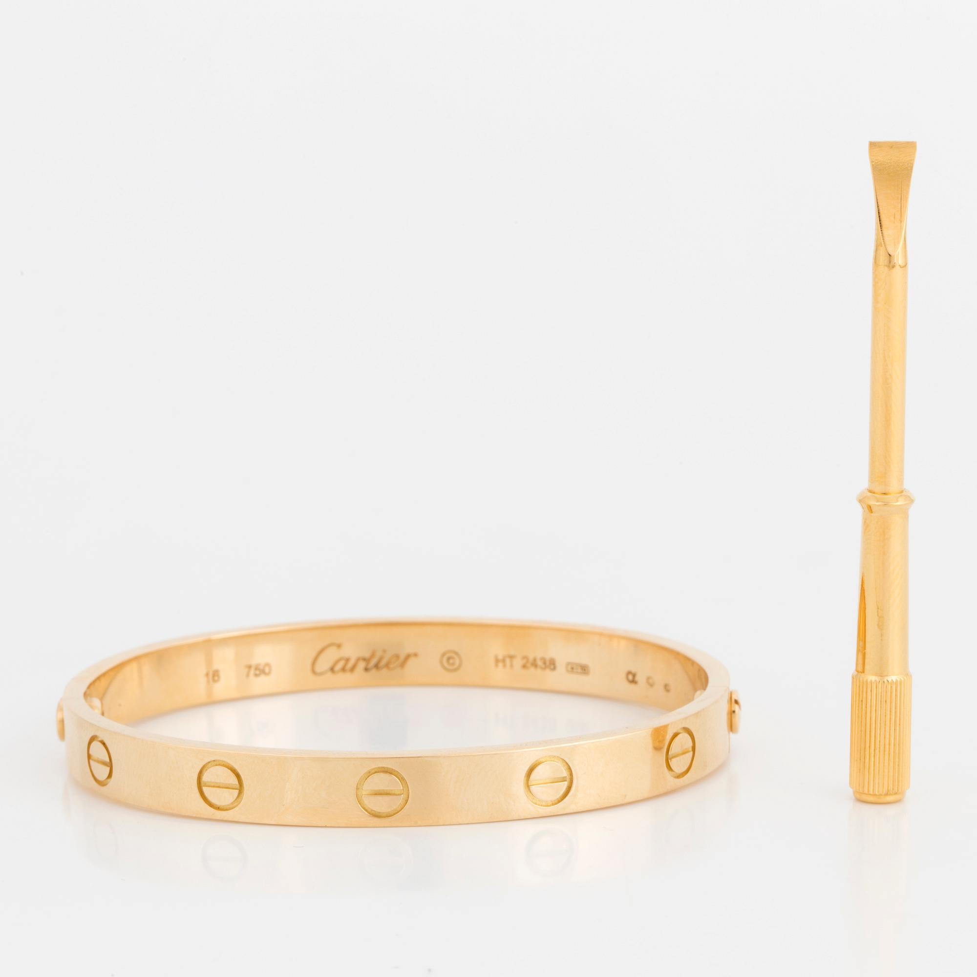 A Cartier 'LOVE' bracelet in 18K gold.