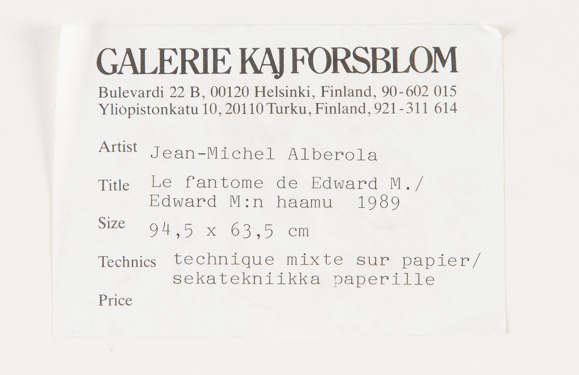 Jean-Michel Albérola, "Le fantome de Edward M.".
