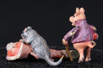 MINIATYRER, 2 st, wienerbrons, 1800/1900-tal.