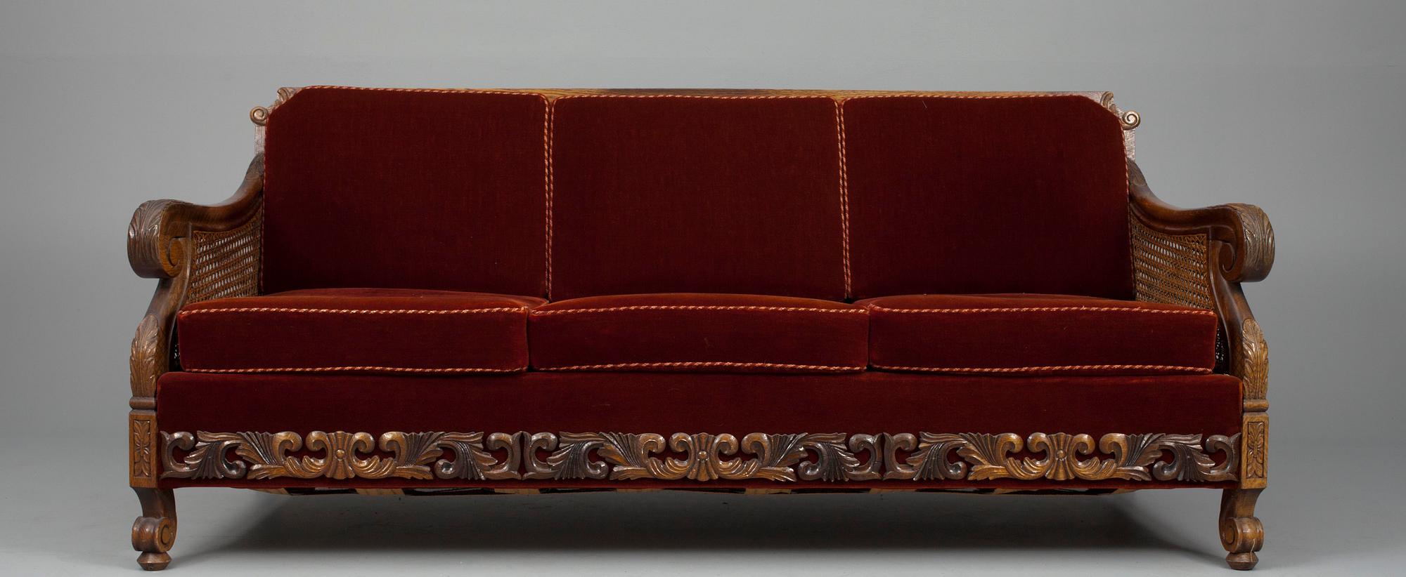 MÖBLEMANG 4 delar, ek, 1900-talets början.