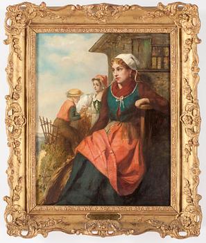 ERNEST ANGE DUEZ. Olja på uppfordrad duk. Signerad E A Duez.