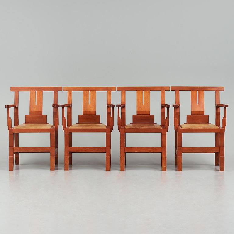 John Kandell, a set of four "Solitär" chairs, Källemo, Värnamo, post 1985.