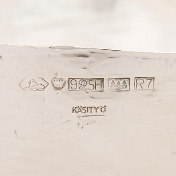 A sterling silver bowl  mark of TW, for Hopeakeskus, Hämeenlinna, Finland 1970.