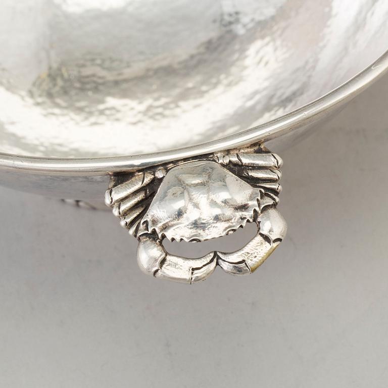 EVALD NIELSEN, skål med hänklar, silver, Danmark.