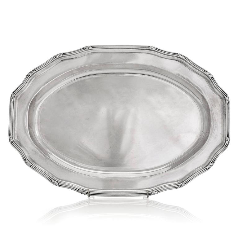 An 1890s Morozov silver serving dish from St. Petersburg.