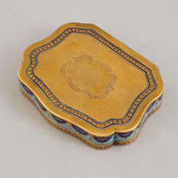 A 20th century gilded enamel box.