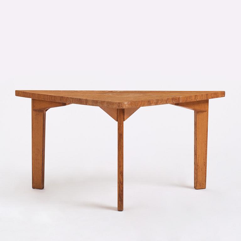 Carl-Axel Acking, a triangular low table, Nordiska Kompaniet, 1940-50s. Provenance Carl-Axel Acking.