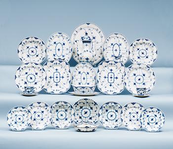 792. A Royal Copenhagen 'Musselmalet' service, 20th Century. (Comprising 97 pieces).
