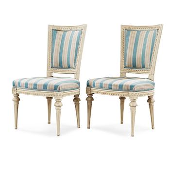 A pair of Gustavian chairs by J. E. Höglander, master 1777.