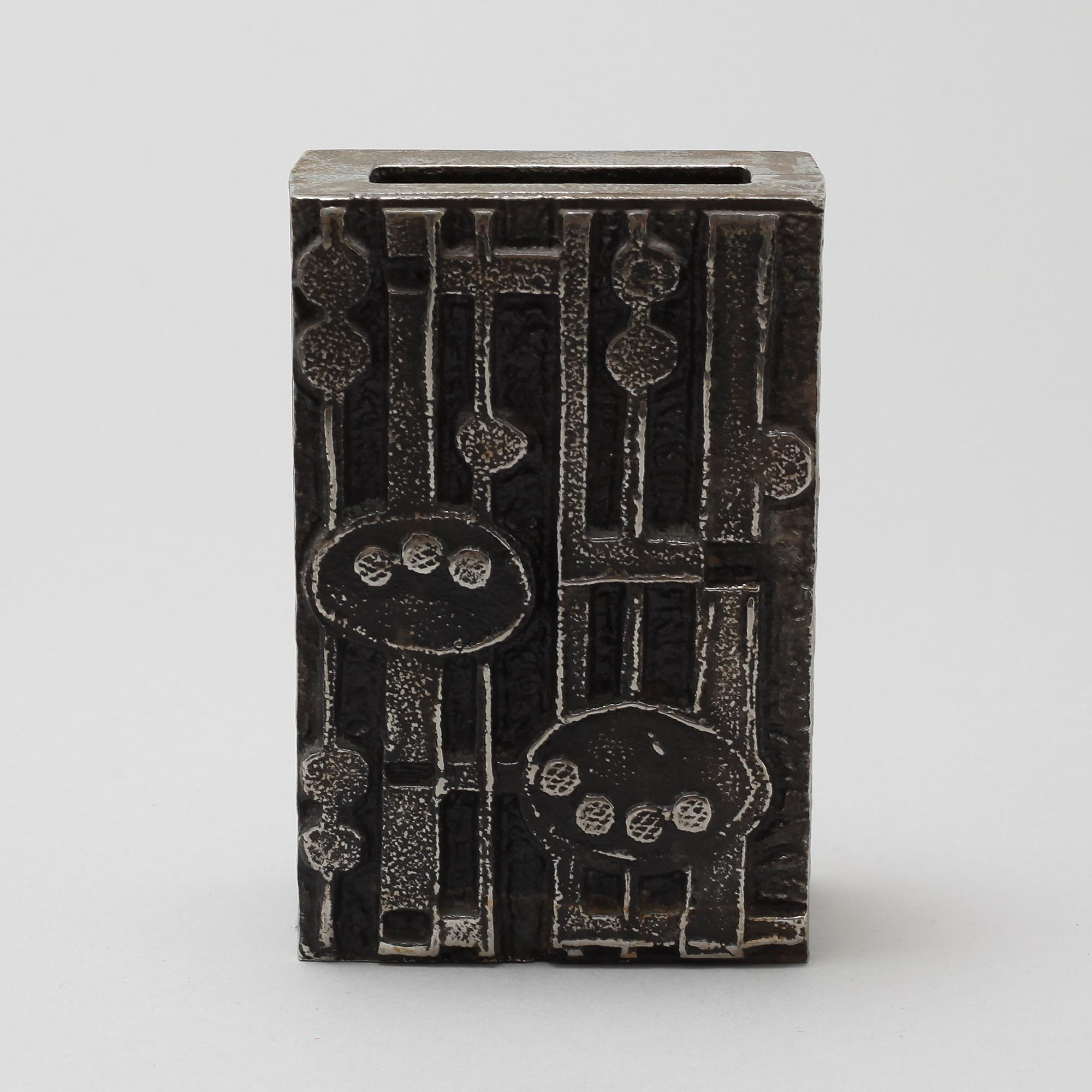 A "Steel art" vase, designed by Olav Joa for Polaris Fabrikker, model design and production started 1972.