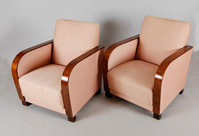 FÅTÖLJER, 1 par, art déco, 1930-tal.