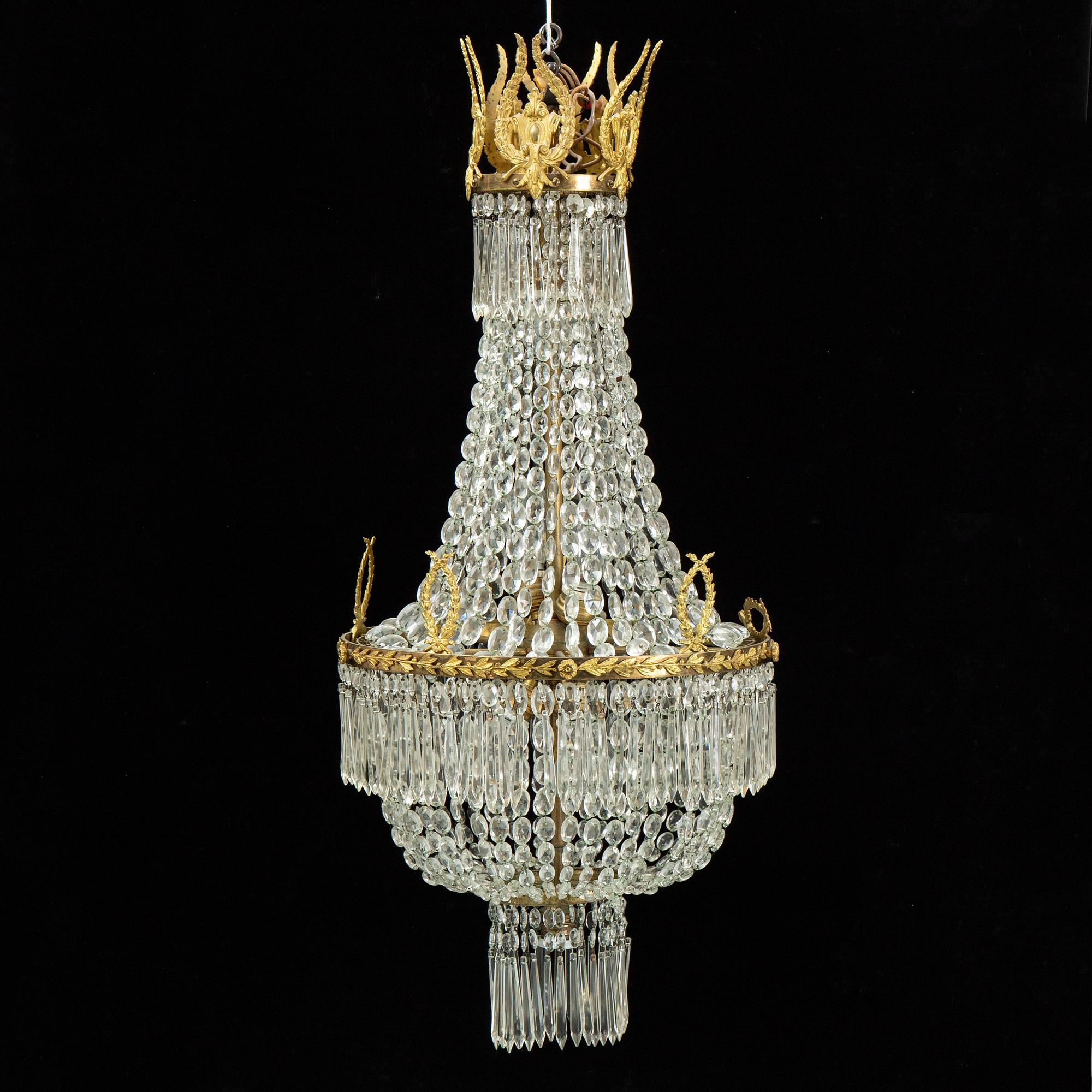 An Empire-style ceiling lamp, first half of the 20th century.