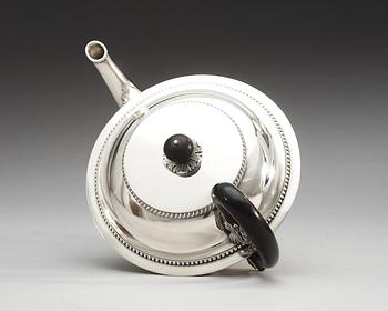A Swedish 19th century silver tea-pot, makers mark of Adolf Zethelius, Stockholm 1818.