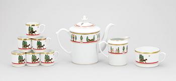 SERVISDELAR, 19 st, porslin, för Cartier, Limoges, 1986.