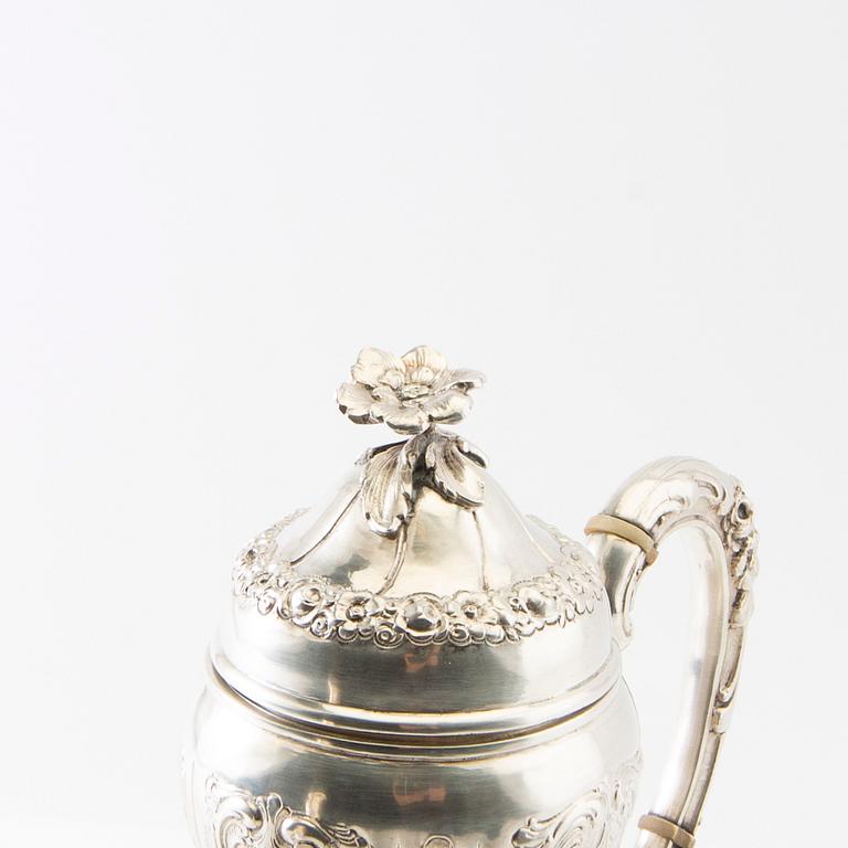 Coffee pot silver Rococo style 20th century.