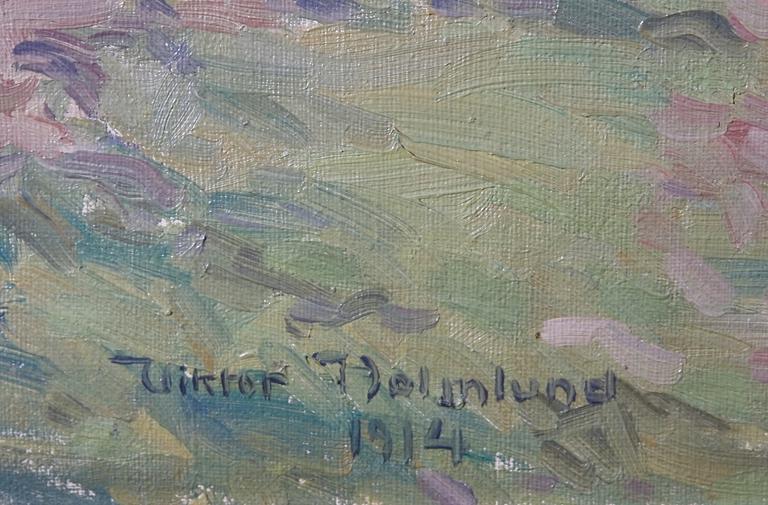 HOLMLUND, VIKTOR. Olja på duk, sign o dat 1914.