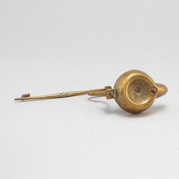 OLJELAMPA, brons, 1700-tal.