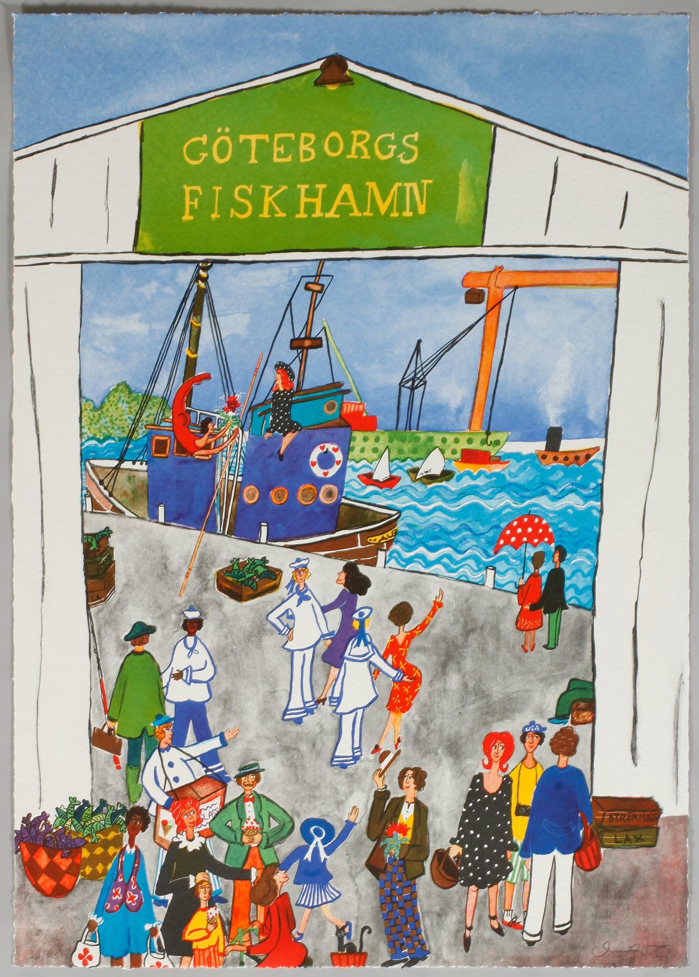 MARIKA LANG, mapp med litografier, 6 st, signerade och numrerade 216/360.